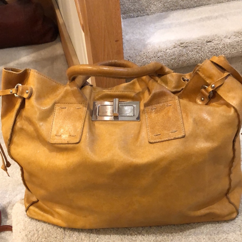 VINTAGE DEL CONTE LEATHER WEEKEND BAG